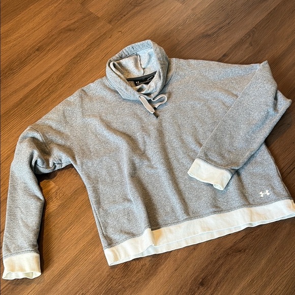 Under Armour Gray and White Turtleneck Sweatshirt - Picture 7 of 7